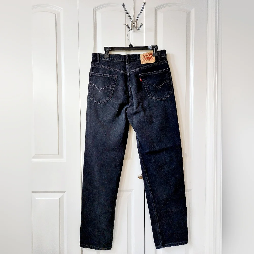 Vintage Black Denim Levi 550 Jeans 34x34‎ Relaxed Fit Slight Taper Leg y2k
